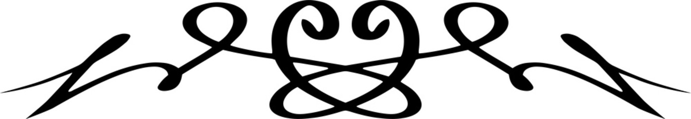 Calligraphic curved classical luxury line art.