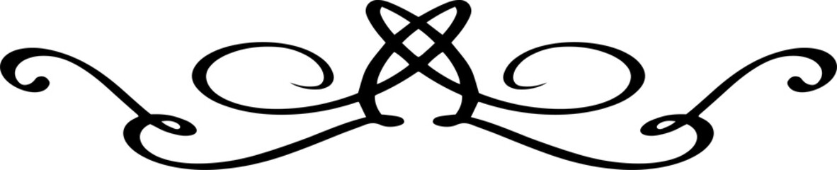 Calligraphic curved classical luxury line art.