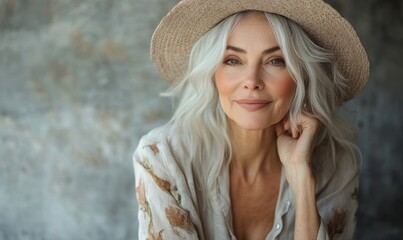 Beautiful senior woman in casuals, enjoying a comfortable day in a relaxed outfit while radiating confidence and grace, Generative AI
