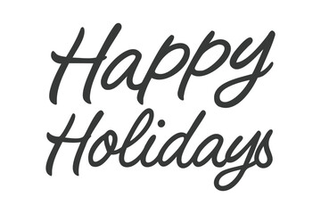 Naklejka premium Happy Holidays Script Lettering Greeting Vector