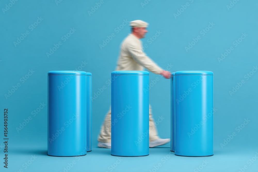 Aufkleber Professional Modern Employee Passing Through Turnstile Access for Secure Workplace Entry Authentic Corporate Security Content for Business Marketing Campaigns
