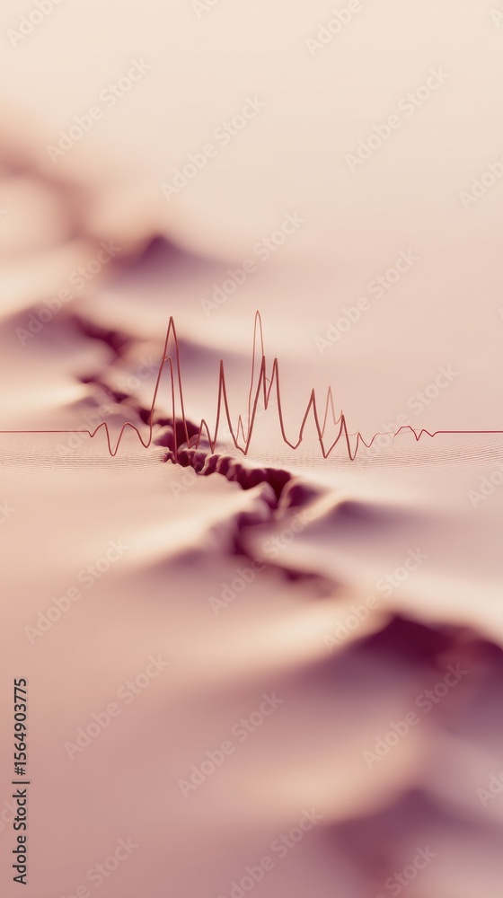 Aufkleber Modern Seismograph Recording Earthquake Tremors in Turkey with Jagged Waveforms on Grid, Visualizing Real-Time Seismic Activity for Scientific Analysis and Response