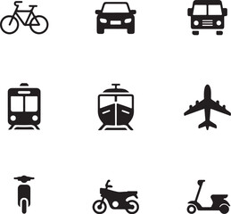 Modern Travel and Transport Icons

