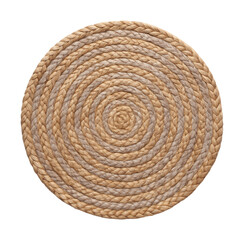 Obraz premium A small round braided rug for a cottage bedroom.