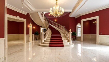 Foyer With Curved Staircase