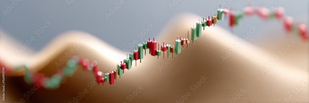 Poster Digital Forex Trading Chart with Candlestick Graphs and Fluctuating Price Lines for Real-Time Currency Pair Analysis and Economic Trend Insights