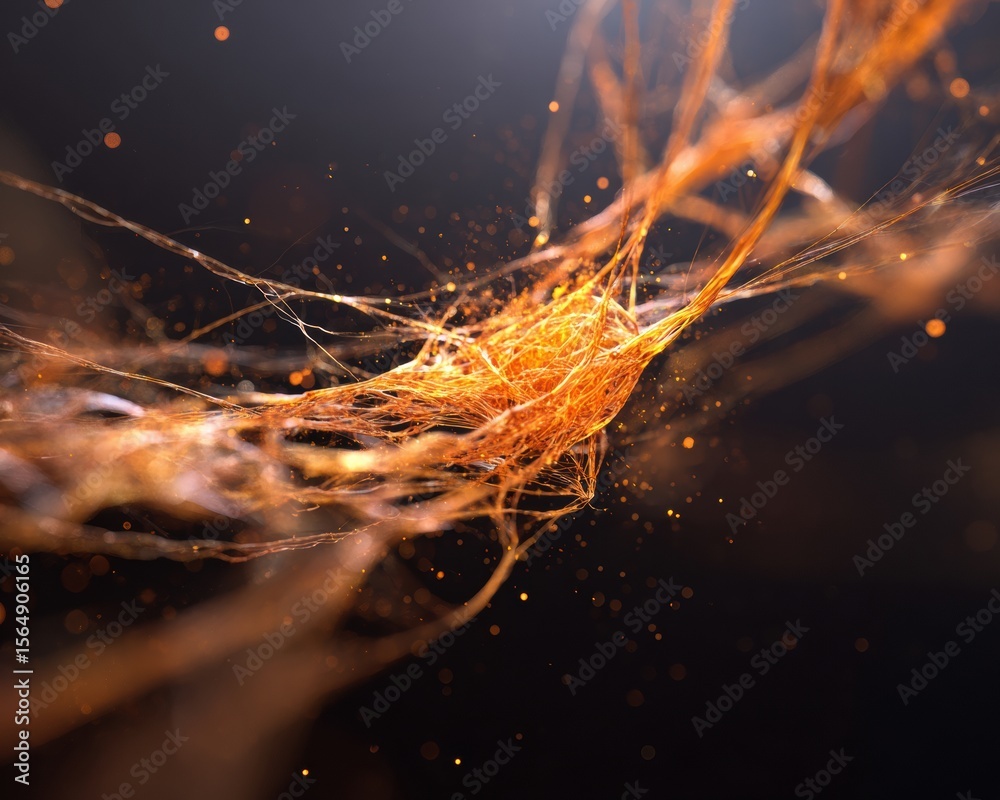 Aufkleber Premium Modern Quantum Technology Visualization of Interconnected Particle Trails and Energy Lines for Professional Science Marketing Content