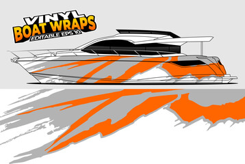 Graphic boat vinyl wrap sticker design