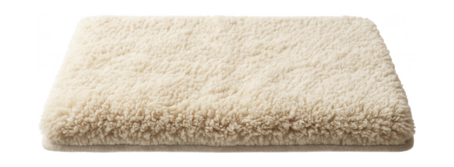 A chenille bath mat for a luxurious feel, perfect for a master bathroom in a private home.