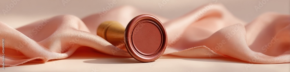 Poster Authentic Wax Seal Stamp with Smooth Circular Surface in Warm Natural Light Premium Legal Document Security Image for Professional Branding and Marketing
