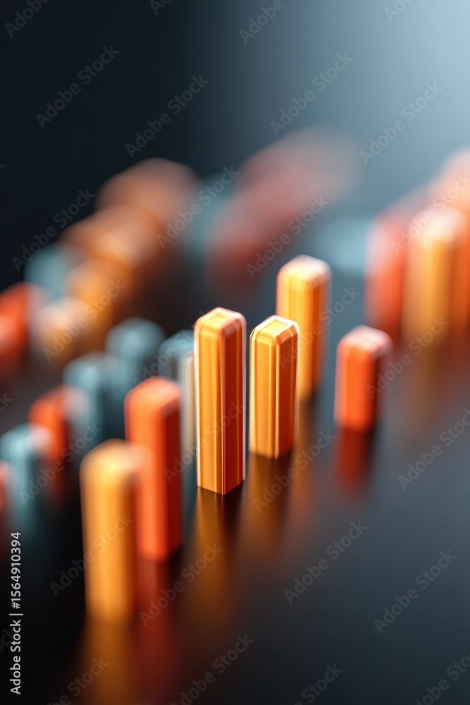 Poster Professional Digital Financial Graph with Rising Trend Lines and Price Indicators on Modern Abstract Background for Business Analysis and Marketing Content