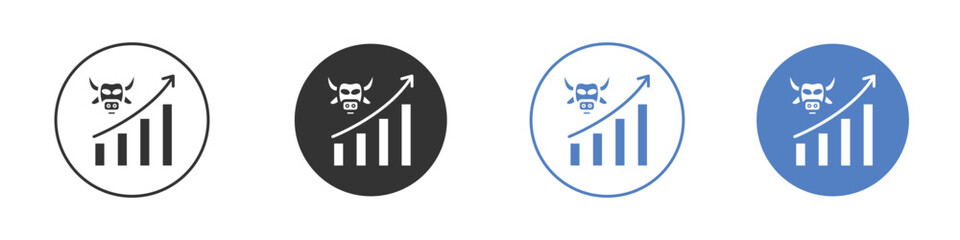 Bull market icon Thin line design. Vector Graphic. EPS 10