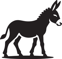 donkey silhouette in black and white color