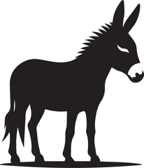 donkey silhouette in black and white color