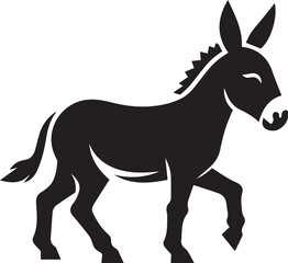 donkey silhouette in black and white color