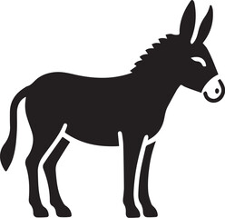 donkey silhouette in black and white color