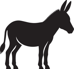 donkey silhouette in black and white color