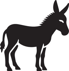 donkey silhouette in black and white color