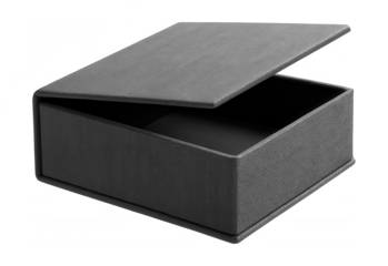 A fabric-covered box with a magnetic lid for organizing paperwork in a home office.