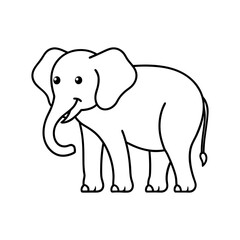 vector elephant with forest coloring pages fun.