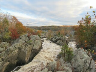 beautiful autumn in Great Falls Park, Virginia 