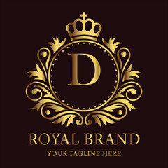 Golden vintage 10th-anniversary celebration emblem with a clock and abstract background design LOGO D