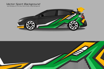 Obraz premium car livery design vector. Graphic abstract stripe racing background designs for wrap EPS 10