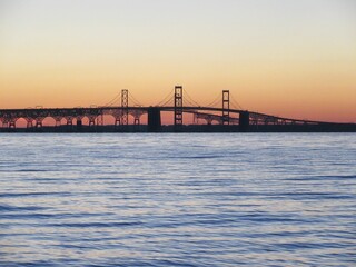 silhouette of the Chesapeake Bay Bridge