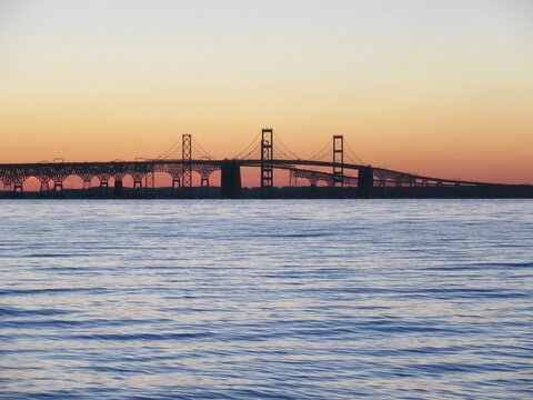 silhouette of the Chesapeake Bay Bridge - Powered by Adobe