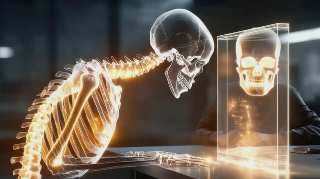 Unveiling the Blueprint of Life: A striking visual representation of human skeletal structure and bone formation, illuminating the intricacies of the human anatomy.