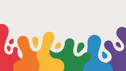 Obraz premium Abstract background featuring a row of colorful paint splatters against a white backdrop design element