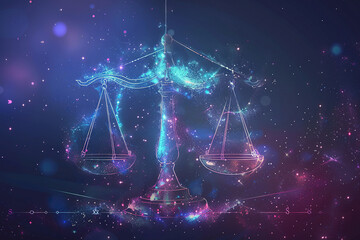 Abstract composition with concept of Libra zodiac sign symbol