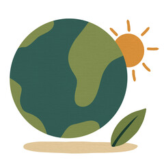Illustrations of Earth for Eco-friendly Concepts – Recycling, Renewable Energy and Plant Care