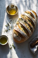 Minimal aesthetic food and lifestyle flat lay with natural light