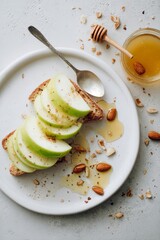 Minimal aesthetic food and lifestyle flat lay with natural light