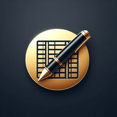 Elegant Pen and Ledger Icon