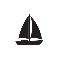 Sailboat icon isolated. simple vector icon on white background
