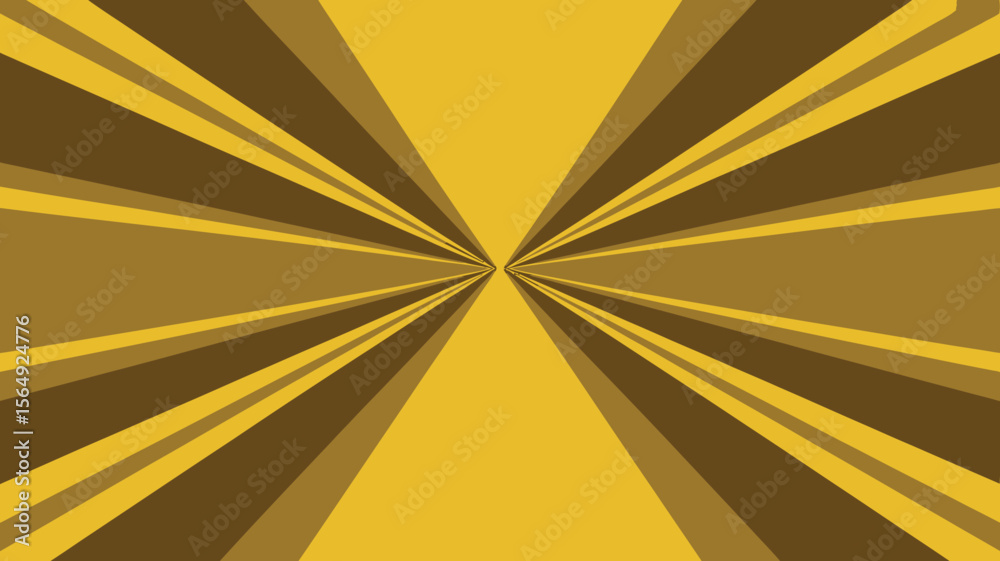 Poster abstract golden background with rays emanating from the center in a symmetrical pattern design style