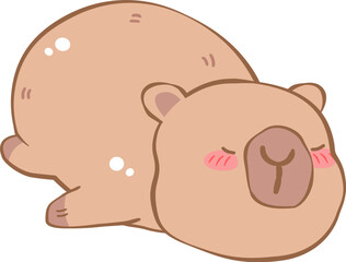 Cute  Cabybara animal character in a fun and happy style, vector illustration