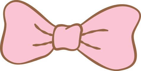 Pink bow for gift, Birthday, Christmas, or Valentine's Day decoration isolated on white