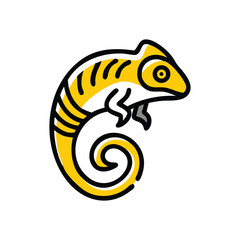 vector illustration of a yellow lizard