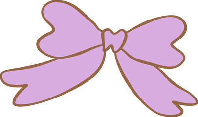 Purple bow for gift, Birthday, Christmas, or Valentine's Day decoration isolated on white