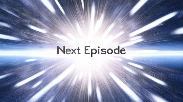 Conceptual Text Reveal: &ldquo;Next Episode&rdquo; in Thin Sans Serif Font with Gentle Motion on White Canvas

