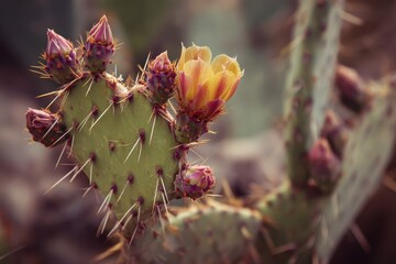 Cactus Heart. Prickly Pear Cactus I love you Heart in Desert Plant