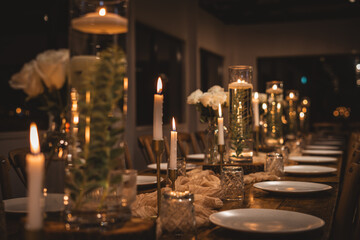 Candlelit Evening Scene Moody Dim Romantic Lighting