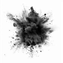 black dust explosion Vector illustration. isolated on white background, detailed, high resolution, professional photograph - generated AI