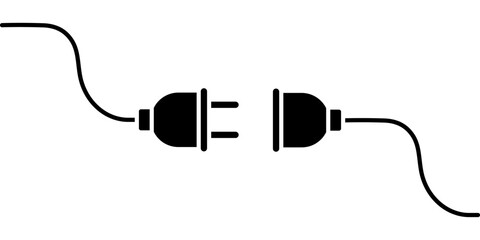 Vector illustration of electricity plug icon isolated on transparent background