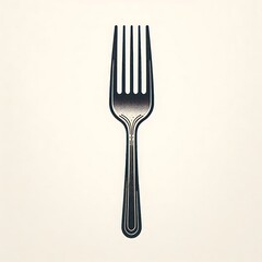 Simple Silver Fork Dining Icon