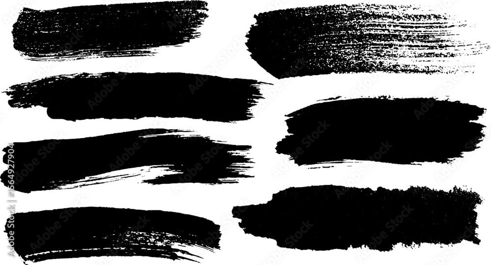 Aufkleber collection of black ink brush strokes for artistic design and texture concepts