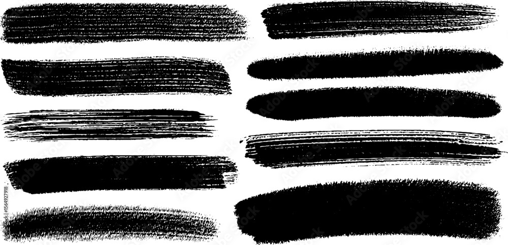 Poster collection of black marker strokes for creative design and art projects